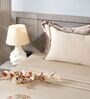 Soft Pearl 300TC 100% Cotton Solid Flat Embroidered Super King Bedsheet With 2 Pillow Covers