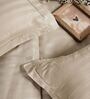Cream 300TC 100% Cotton Stripe Flat Super King Bedsheet with 2 Pillow Covers