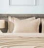 Cream 400TC 100% Cotton Solid Flat Super King Bedsheet With 2 Pillow Covers