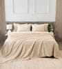Cream 400TC 100% Cotton Solid Flat Super King Bedsheet With 2 Pillow Covers