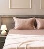 Soft Smoke 100% Cotton 300TC Solid Superking Bedsheet with 2 Pillow Covers (Quilted)
