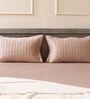 Soft Smoke 100% Cotton 300TC Solid Superking Bedsheet with 2 Pillow Covers (Quilted)
