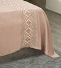 Soft Smoke 300TC 100% Cotton Solids Flat Embroidered Super King Bedsheet With 2 Pillow Covers