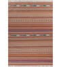 Soft Striped Rug 5X8 ft| Treetop & Beige Carpet Dhurrie