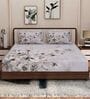 Pink Floral 180 TC Polyester King Sized Bedsheet With 2 Pillow Covers