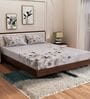 Pink Floral 180 TC Polyester King Sized Bedsheet With 2 Pillow Covers
