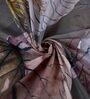 Grey Floral 180 TC Polyester King Sized Bedsheet With 2 Pillow Covers