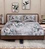 Purple Floral 180 TC Polyester King Sized Bedsheet With 2 Pillow Covers