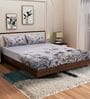 Grey Floral 180 TC Polyester King Sized Bedsheet With 2 Pillow Covers