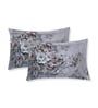 Brown Floral 180 TC Polyester King Sized Bedsheet With 2 Pillow Covers