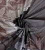 Grey Floral 180 TC Polyester King Sized Bedsheet With 2 Pillow Covers