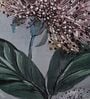 Grey Floral 180 TC Polyester King Sized Bedsheet With 2 Pillow Covers