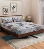 Grey Floral 180 TC Polyester King Sized Bedsheet With 2 Pillow Covers