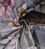 Grey Floral 180 TC Polyester King Sized Bedsheet With 2 Pillow Covers