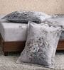 Brown Floral 180 TC Polyester King Sized Bedsheet With 2 Pillow Covers