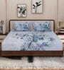 Peach Floral 180 TC Polyester King Sized Bedsheet With 2 Pillow Covers