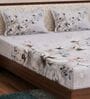 Pink Floral 180 TC Polyester King Sized Bedsheet With 2 Pillow Covers