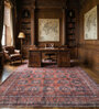 Soft Traditional Motif Rug 9'6X14 ft| Continental Plum & Medium Rose Carpet