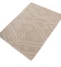 Soft Tribal Geometric Rug 3X4 ft| Beige & White Carpet Dhurrie