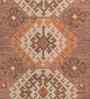 Soft Tribal Geometric Rug 4'6X6'6 ft| Orange & Bright Yellow Carpet Dhurrie