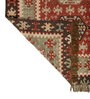 Soft Tribal Geometric Rug 4'6X6'6 ft| Ribbon Red & Treetop Carpet Dhurrie