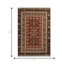 Soft Tribal Geometric Rug 4'6X6'6 ft| Ribbon Red & Treetop Carpet Dhurrie