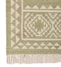 Soft Tribal Geometric Rug 4X5'6 ft| Treetop & White Carpet Dhurrie