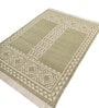 Soft Tribal Geometric Rug 4X5'6 ft| Treetop & White Carpet Dhurrie