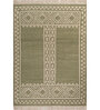Soft Tribal Geometric Rug 4X6 ft| Treetop & White Carpet Dhurrie