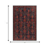 Soft Tribal Geometric Rug 5'6X7'6 ft| Ribbon Red & Deep Navy Carpet Dhurrie
