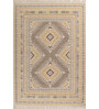 Soft Tribal Geometric Rug 5'6X7'6 ft| Wisteria & White Carpet Dhurrie
