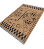 Soft Tribal Rug 5'6X7'6 ft| Natural & Ebony Carpet Dhurrie