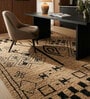 Soft Tribal Rug 5'6X7'6 ft| Natural & Ebony Carpet Dhurrie