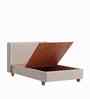 Soft Velvet Suede Kids Toddler Bed With Box Storage In Brown Colour