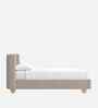 Soft Velvet Suede Kids Toddler Bed With Hydraulic Storage In Light Brown Colour