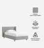 Soft Velvet Suede Kids Toddler Bed With Hydraulic Storage In Ivory Colour