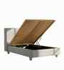 Soft Velvet Suede Kids Toddler Bed With Hydraulic Storage In Ivory Colour