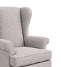 Softix Teak Wood Wing Chair With Suede Fabric In Grey Colour