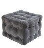 Softstone Square Velvet Pouffe in Grey Colour