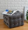 Softstone Square Velvet Pouffe in Grey Colour