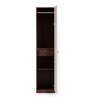 Soho 1 Door Wardrobe With Drawer In Smoked Walnut & Beige Finish