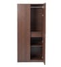 Soho 2 Door Wardrobe With Drawer In Smoked Walnut Finish