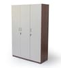Soho 3 Door Wardrobe With Drawer In Smoked Walnut & Beige Finish