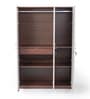 Soho 3 Door Wardrobe With Drawer In Smoked Walnut & Beige Finish