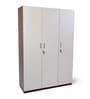 Soho 3 Door Wardrobe With Drawer In Smoked Walnut & Beige Finish