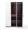 Soho 3 Door Wardrobe With Drawer In Smoked Walnut & Beige Finish