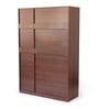 Soho 3 Door Wardrobe With Drawer In Smoked Walnut & Beige Finish