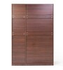 Soho 3 Door Wardrobe With Drawer In Smoked Walnut & Beige Finish