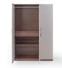 Soho 3 Door Wardrobe With Drawer In Smoked Walnut & Beige Finish