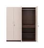 Soho 4 Door Wardrobe With Drawer In Smoked Walnut & Beige Finish